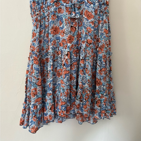 Poupette St. Barth Floral Mini Dress - Blue and Orange - Picture 4 of 10